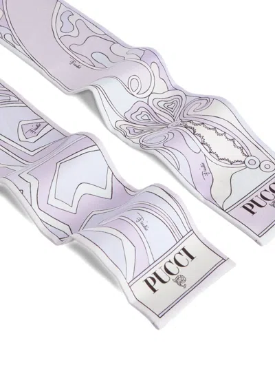 Pucci Labirinto Orchidee-print Silk Scarf In Purple