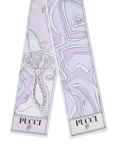 Pucci Labirinto Orchidee-print Silk Scarf In Purple