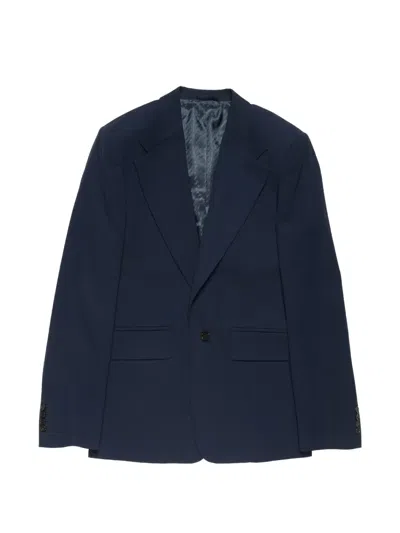 Acne Studios Notched-lapel Jacket In Blue