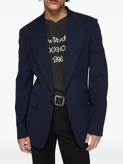 Acne Studios Notched-lapel Jacket In Blue