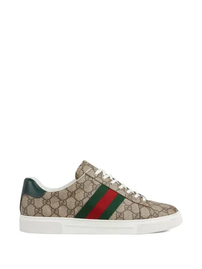 Gucci Men Ace Supreme Gg Fabric Low-top Sneakers In Multi