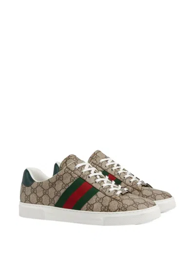 Gucci Men Ace Supreme Gg Fabric Low-top Sneakers In Multi