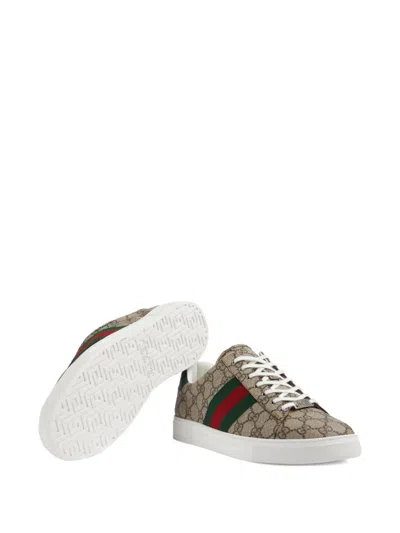 Gucci Men Ace Supreme Gg Fabric Low-top Sneakers In Multi