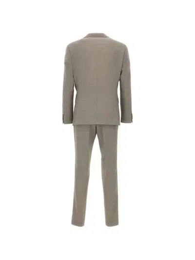 Hugo Boss Micro-pattern Suit In Neutral