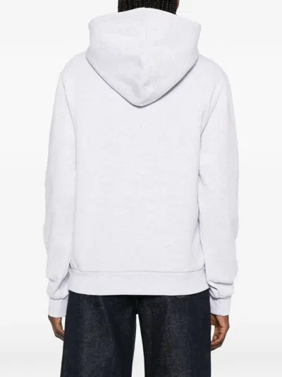 A.p.c. Light Grey Pullover Hoodie With Drawstring Detail In White