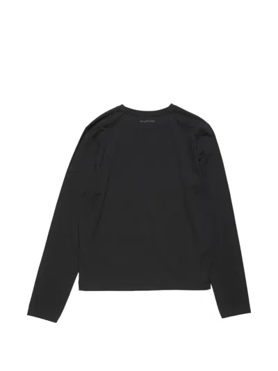 Acne Studios Crew Neck Sweater Knitwear Black In Animal Print