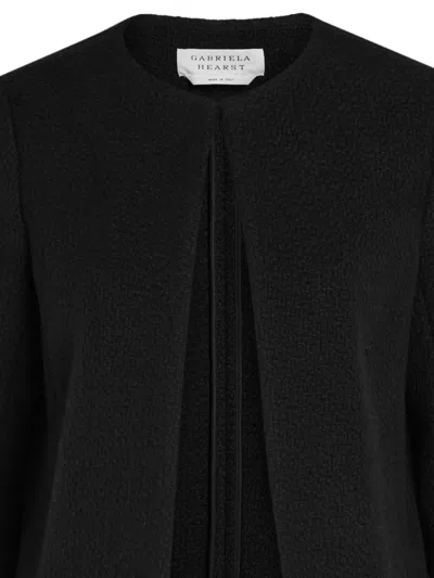 Gabriela Hearst Normand Frayed Wool And Cashmere-blend Jacket In Black