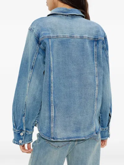 Gestuz Buttoned Pocketed Denim Jacket In Blue