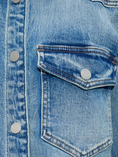 Gestuz Buttoned Pocketed Denim Jacket In Blue