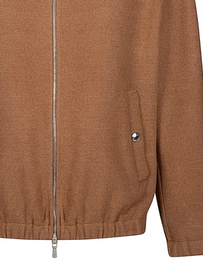 Eleventy Full Zip Bomber Jacket In Brown