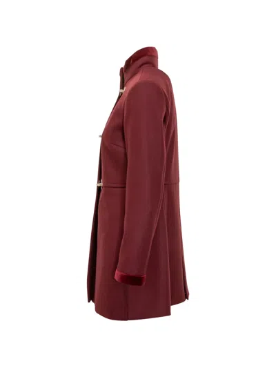 Fay Virginia Toggle Coat In Red