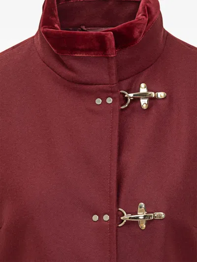 Fay Virginia Toggle Coat In Red