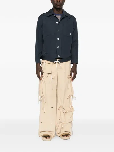 Craig Green Circle Worker Button-front Shirt Jacket In Blue