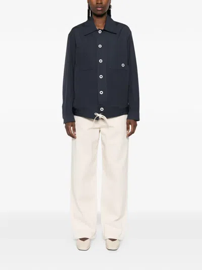 Craig Green Circle Worker Button-front Shirt Jacket In Blue