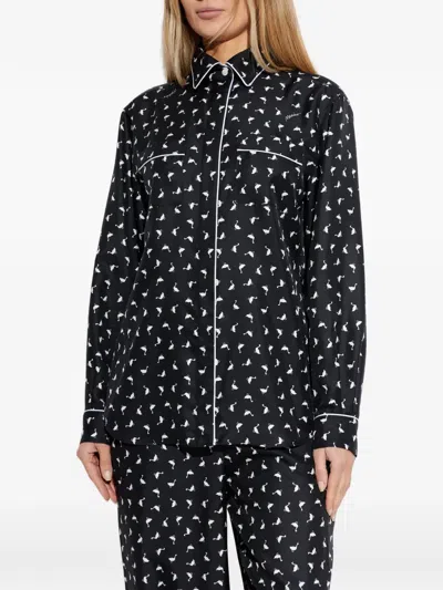 Moschino Printed Silk Shirt In Multi