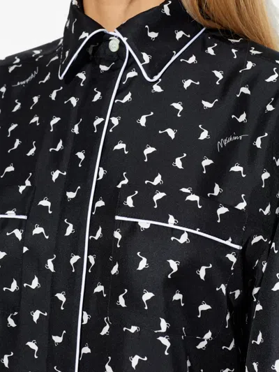 Moschino Printed Silk Shirt In Multi