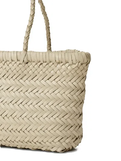 Dragon Diffusion Elegant 17 Cm Mini Leather Tote With Double Handles In White