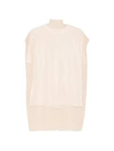 Patrizia Pepe Oversized Satin T-shirt In White