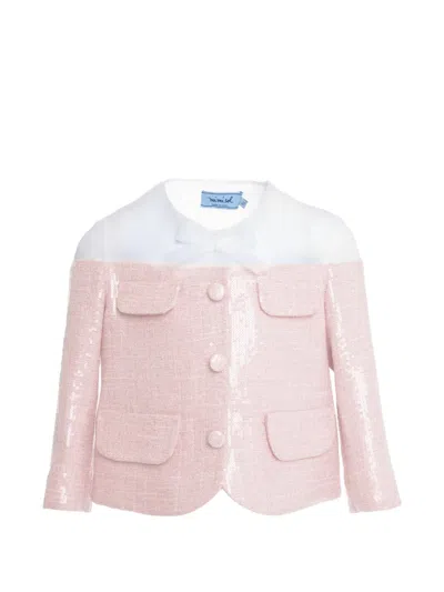Mi Mi Sol Sequin Bow Jacket In Pink