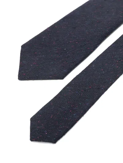 Canali Speckled Tie In Black