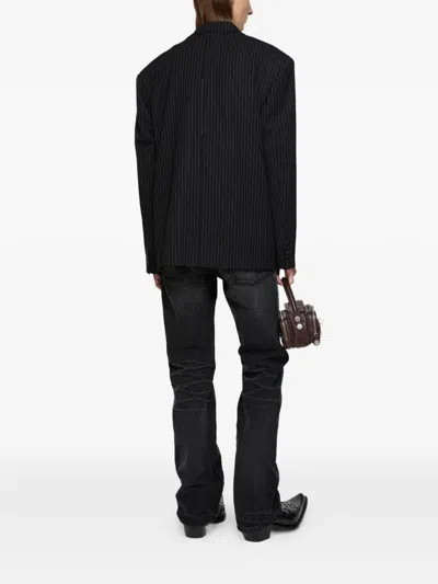 Acne Studios Pinstripe Double-breasted Jacket In Multi