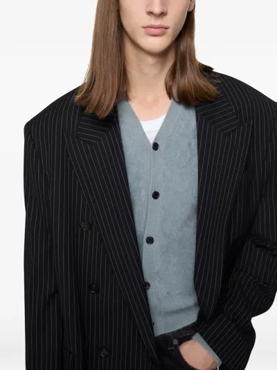 Acne Studios Pinstripe Double-breasted Jacket In Multi