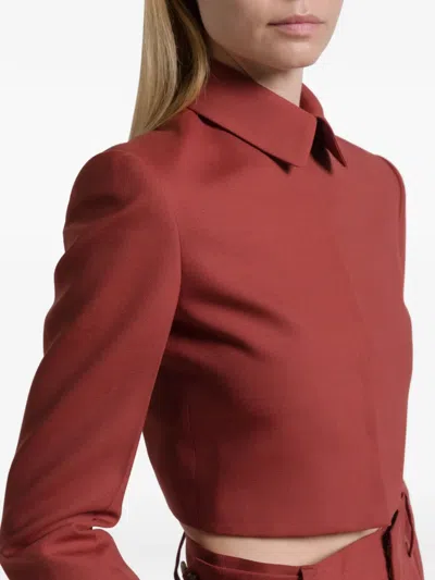 Alberta Ferretti Collared Jacket In Brown