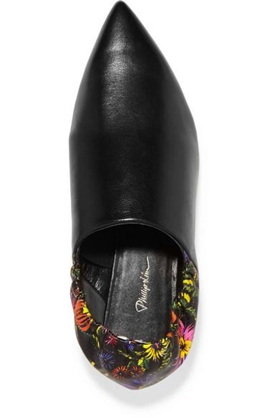 Shop 3.1 Phillip Lim Babouche Floral-print Leather Slippers