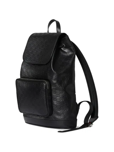 Gucci Medium Gg Emblem Backpack In Orange