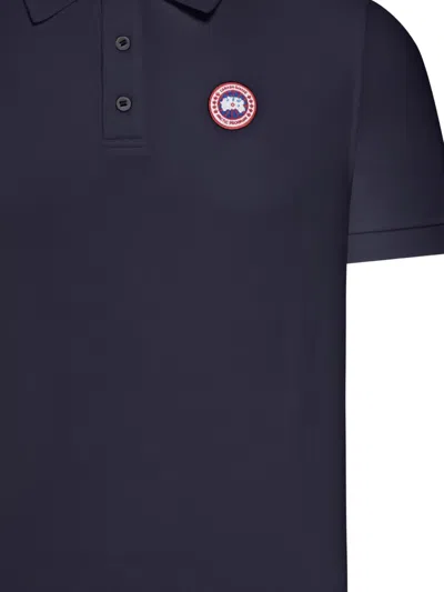Canada Goose Men Beckley Polo Shirt In Structured Cotton In Blue