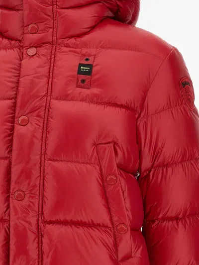 Blauer Hooded Quilted Down Jacket In Red