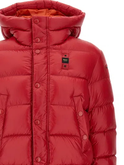 Blauer Hooded Quilted Down Jacket In Red