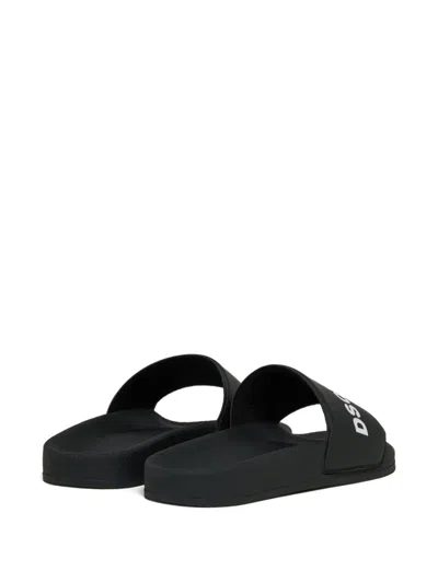 Dsquared2 Logo-print Slides In Black