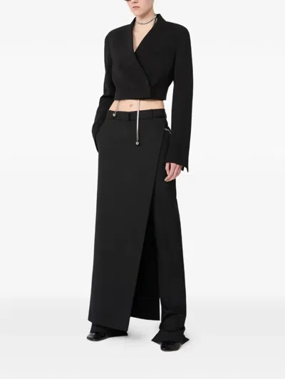 Max Mara Stretch Wool Trousers With Removable Panel In Black