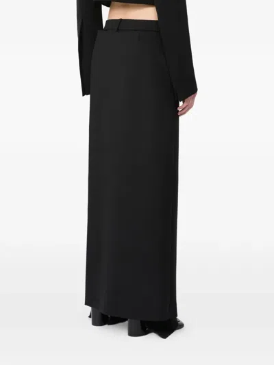 Max Mara Stretch Wool Trousers With Removable Panel In Black