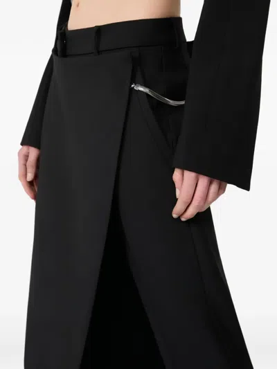 Max Mara Stretch Wool Trousers With Removable Panel In Black