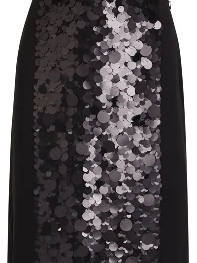 Joseph Cambo Pailette-embellished Crepe De Chine Midi Skirt In Black