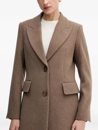 Sisley Paris Buttoned Flap-pockets Single-breasted Coat In Multi