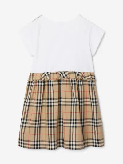 Burberry Short-sleeve Check Dress In Brown