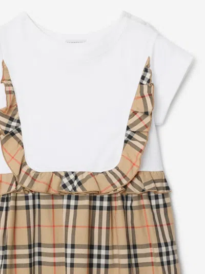 Burberry Short-sleeve Check Dress In Brown