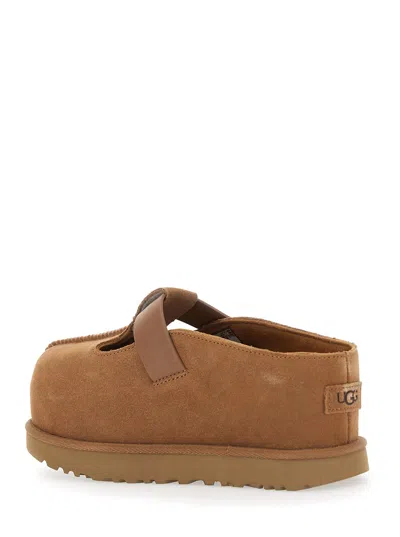 Ugg Caramel Suede Goldenstar Slippers In Nude