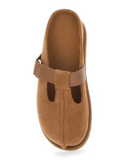 Ugg Caramel Suede Goldenstar Slippers In Nude