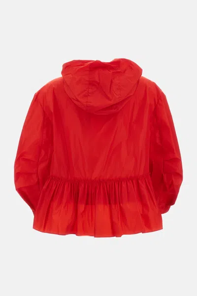 Simone Rocha Nylon Drawstring Jacket In Red