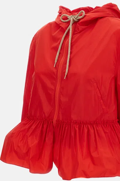 Simone Rocha Nylon Drawstring Jacket In Red