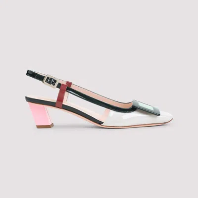 Roger Vivier 45mm Belle Vivier Patent Leather Lacquered Buckle Slingback Pumps In Multi