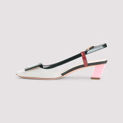 Roger Vivier 45mm Belle Vivier Patent Leather Lacquered Buckle Slingback Pumps In Multi