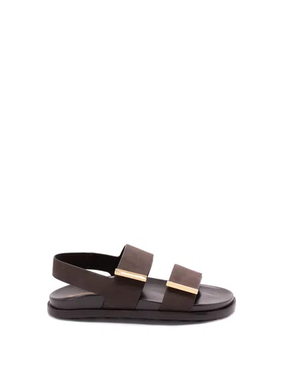 Tod's Leather Slingback Sandals Open Toe Design In Brown