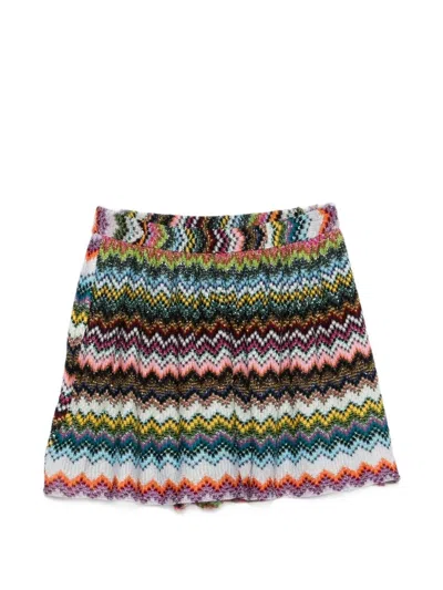 Missoni Textured Zigzag Shorts Elastic Waistband In Multi