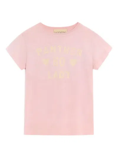 Valentino Garavani Printed Cotton T-shirt Clothing In Pink
