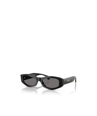 Versace 54mm Polarized Irregular Sunglasses In Black